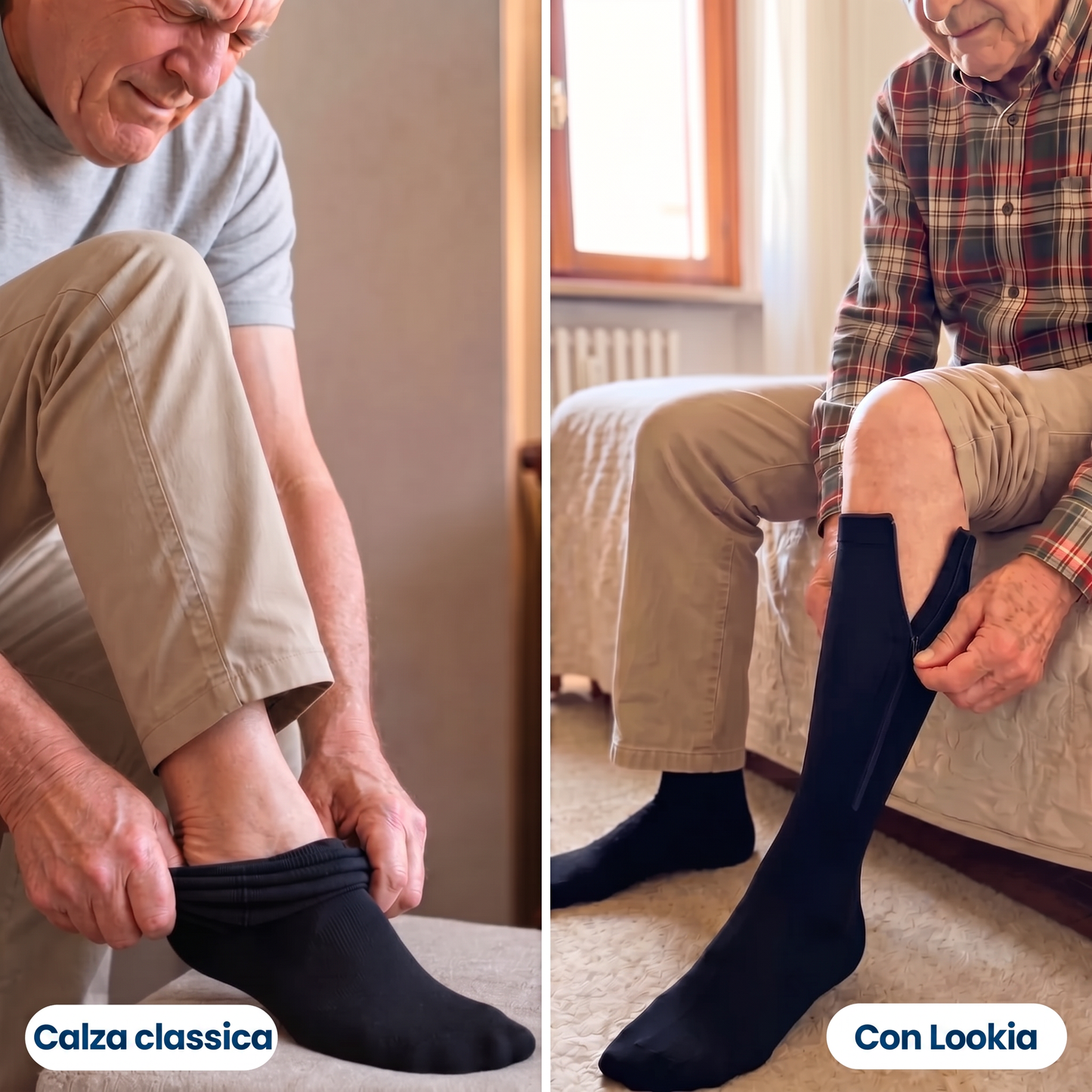 Calze a compressione con cerniera